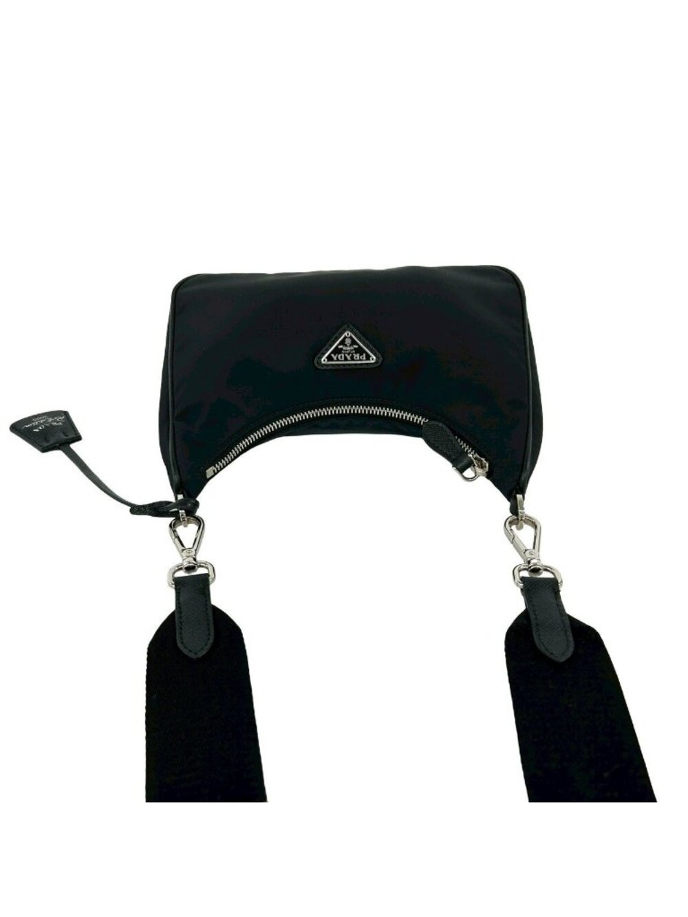 Prada Re Edition Re-Nylon Saffiano Leather Shoulder Bag Semi Black - Picture 4 of 9